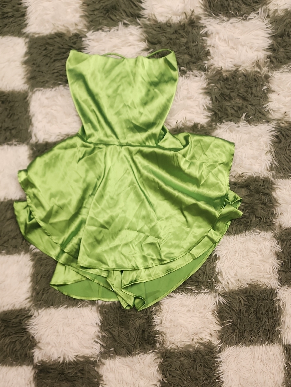 Shein Satin Green Romper - Picture 2 of 5